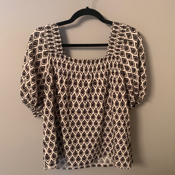 LOFT Puff Sleeve Square Neck Top - Picture 1 of 2